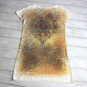 Dolce Mia Vintage Women's Graphic T Shirt Top Size L Tattoo Art Short Sleeve